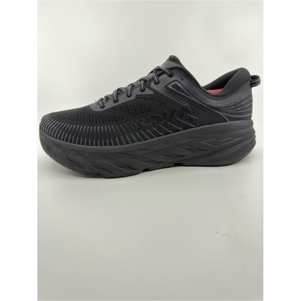 Hoka Mens 12.5 Wide Black Bondi 7 Running Shoes Sneakers Cushion Walking - Picture 5 of 10